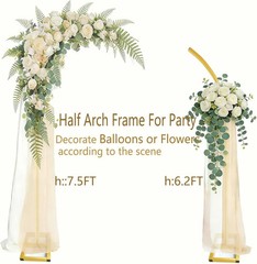 6.6Ft Square Balloon Arch Stand Metal Wedding Backdrop For Party Floral Ceremony