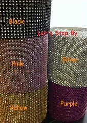 4.5″ 10 yard Diamond Mesh Rhinestone Ribbon Crystal Wedding Wrap Multi Colors