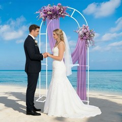 White Open Arch Backdrop Stand,120*40*220cm U Shaped Wedding Arches,Metal Stand