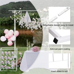 82″ Iron Metal Garden Gate Pergola Pavilion Arch Outdoor Lawn f/ Climbing Plant