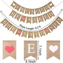 3pcs Fiancé Burlap Banner He Asked She Said Yes Banner Rustic 2520