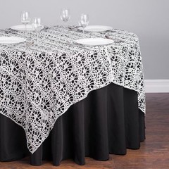 10 CHEMICAL LACE TABLE OVERLAY 54″ X 54″ SQUARE TABLECLOTH SEQUIN COVER *SALE*