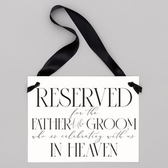 Wedding Memorial Reserved Chair Sign – 11″W x 11″L (Pack of 1), Multicolor