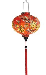 Set 4 Hoi An silk lanterns with Apricot flowers fabric – Cherry blossom fabric