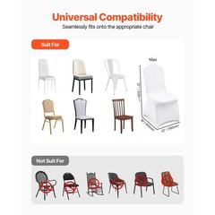 Uimoso 100PCS White Stretch Spandex Chair Covers for Weddings, and Dining