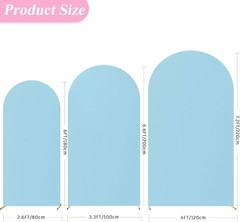 Wedding Arch Cover (7.2FT, 6.6FT, 6FT) Set of 3 Spandex Fitted Wedding Arch Stan
