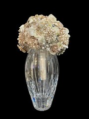 Handmade Bridal Brooch Bouquet Champagne Ivory Pearls Rhinestone Wedding