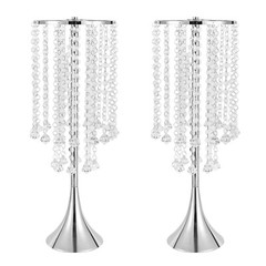 2Pcs 21.9 in Crystal Flower Vases Wedding Centerpieces Table Flower Vases SALE