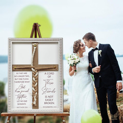 A Cord of Three Strands Wedding Ceremony Sign 16×22 in – Unity Rope Cross Braid