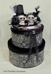 Halloween Wedding decoration,card box,skull,fabric,black,bride,groom,paper,goth