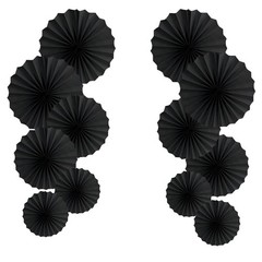 HQZ Black Party Hanging Fans DIY Set – 12pcs Set Pinwheels Fan DIY Paper Craf…