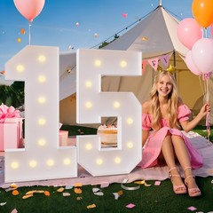 imprsv 4FT Marquee Numbers, Light Up Numbers 6 for 16th 60th Birthday Decorat…