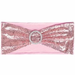 10-100Pcs Stretch Sequin Wedding Chair Bands with Buckle Slider Sashes Bow Decor