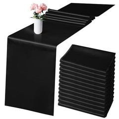 Pack Satin Table Runner x 108 Inch Long Wedding Satin Silk Table 12 Black