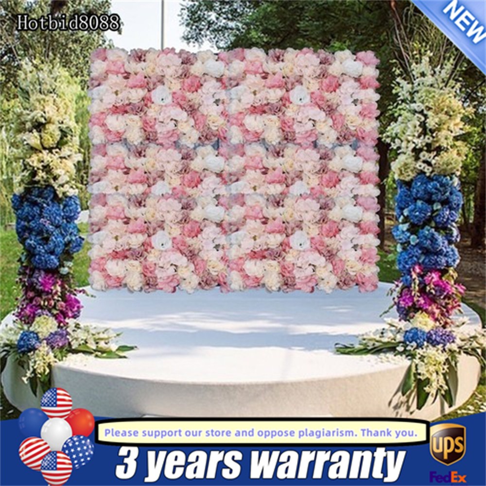 12Pcs Artificial Silk Fabric Flower Wall Panel Banquet Wedding Party Decor