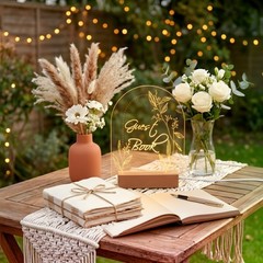 LED Light-Up Acrylic Event Sign for Ceremony | Guest Book Sign