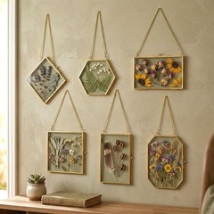6 Pcs Pred-Flower Glass-Picture Fres, Pred-Flower-Fres with