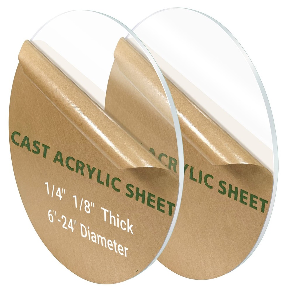 2 Pieces 1/8″ Round Plexiglass Sheet, 17 Inch Diameter Clear Acrylic Circle, …