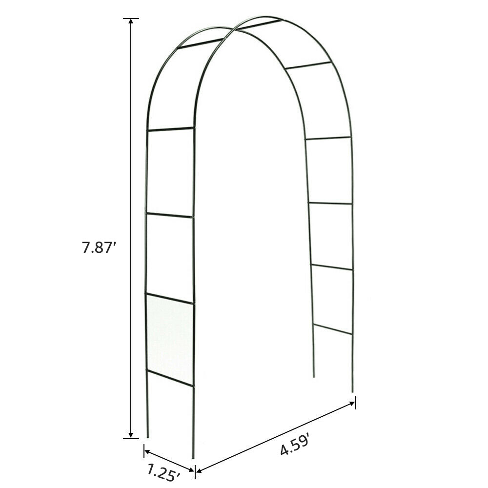 7.8Ft Arch Metal Garden Wedding Arch Garden Arbor Trellis For Climbing Plants