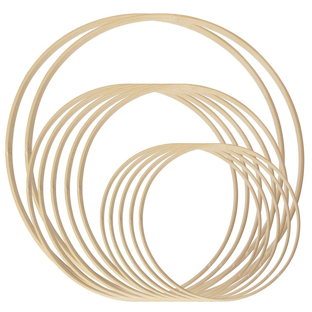 Dream Catcher Rings 12Pcs Wood Bamboo Floral Hoop for DIY Wreath Decor1628