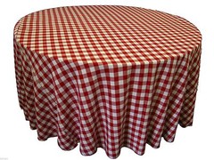 5 Checkered 120″ Round Tablecloths Gingham Buffalo Check Polyester 5ft Picnic