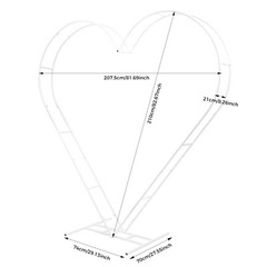 Dual Tube Metal Wedding Arch Backdrop, Heart-Shaped Wedding Arch Stand,