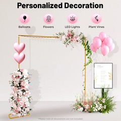 Metal Wedding Arch Frame Gold Iron Garden Party Stand Backdrop Flower Display