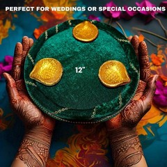 Shaadi Walay Green Mehndi Plate / Thali / Tray | Wedding | (Pack of 4 plates)