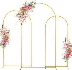 All-Occasion Gold Arch Backdrop Stand Set – 7.2FT, 6.6FT, 6FT for Elegant Decor