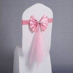 10/25/50 Spandex Big Bow Lace Elastic Chair Sashes Cover Wedding Party Decor