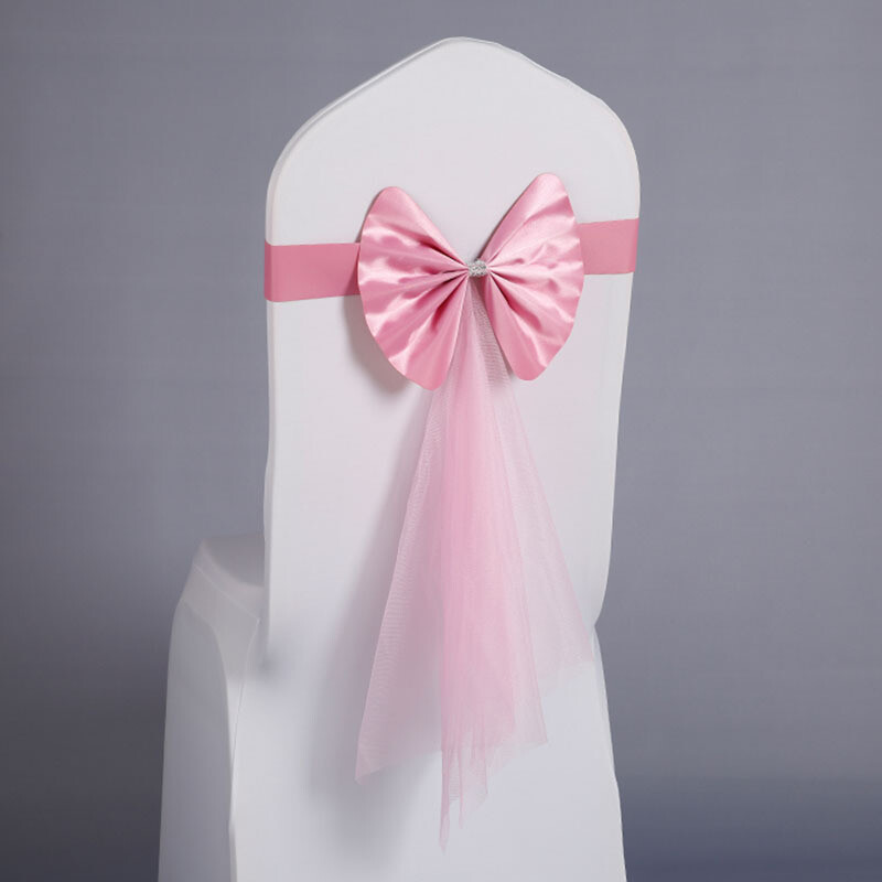 Spandex Big Bow Lace Stretch Chair Sashes Cover Wedding Party Decor 10/25/50
