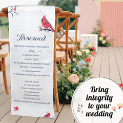 Reserved Memorial Wedding Chair Sign Wedding Memorial Reserved Chair Sign Banner