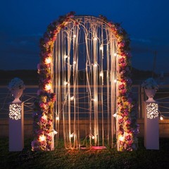 7.9 FT Metal Backdrop Stand Garden Arch Arbor Trellis for Climbing Plants Black