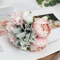 Dusty Pink Pre-Made Bridesmaids Bouquets Set of 4-7 inch Small Rustic Aritifi…