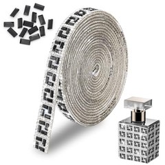 3 Yards Rhinestone Roll Sticker,Black Glass Diamond Ribbon for Style 02: Black