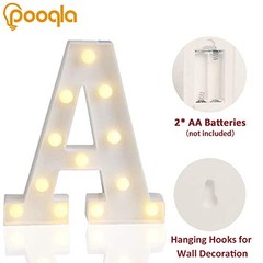 LED Marquee Letter Lights Sign, Light Up Alphabet Letter Letter A Warm White