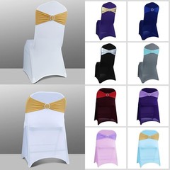 Spandex Chair Sashes 50PCS – Stretch Bands with Buckle for Wedding Party Decor