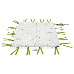 Artificial Silk Flower Wall Panel 1 × 1m White Rose Dahlia Hydrangea Backdrop