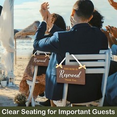 This Row Is Reserved Signs For Wedding Ceremony – 6 Pcs Wooden Wedding Reserv…