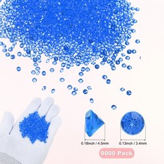 18000-Pack Fake Diamonds Crystal, 4.5mm Mini Clear Acrylic Gems [Deep Blue]