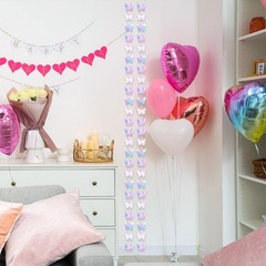 2Pcs 3D Paper Butterfly Garlands Bunting 98.43inch Long Each Reusable Supplies