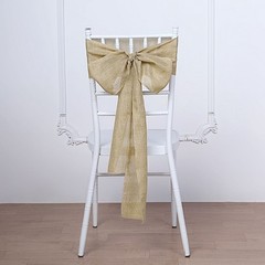 5 pcs NATURAL 6″ x 108″ Faux Burlap Chair Sashes Wedding Decorations
