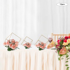 12Pcs Metal Geometric Flower Stand Elegant Gold Wedding Centerpieces Party Decor