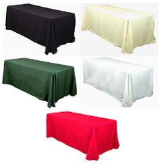 10 Rectangular 90″x156″ Polyester Tablecloths 12 Colors 8ft Table Cover Made USA