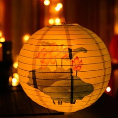 12Inch Printed Flower Round Chinese Paper Lanterns Birthday Wedding Decor Craft