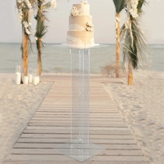 46″ Clear Acrylic Flower Display Stand Square Top and Base Party Decorations