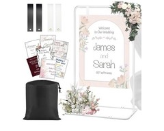 Adjustable Wedding Welcome Sign Stand with 2 Pair Hanging Straps Wedding Metal