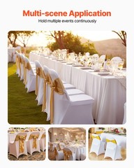 VEVOR 30PCS White Stretch Spandex Folding Chair Covers for Wedding Party Dining
