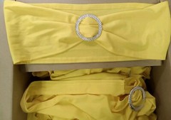 Lot Of 93 Yellow Spandex Chair Bows
