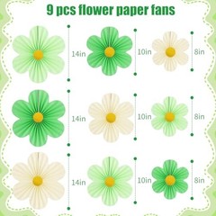 Party Decorations Paper Flowers Decorations for Wall Classroom Paper Fans Green